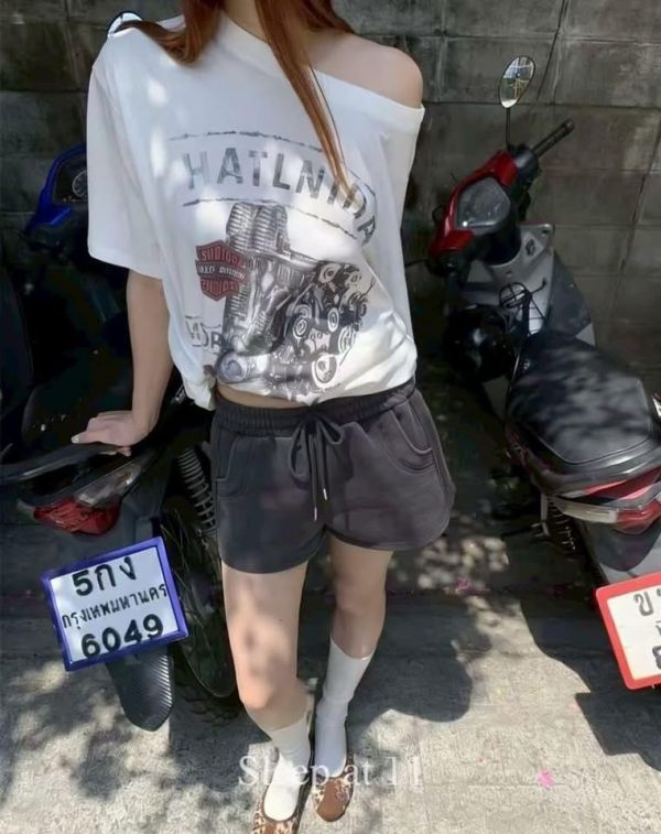 水洗抽繩休閒短褲 水洗抽繩休閒短褲