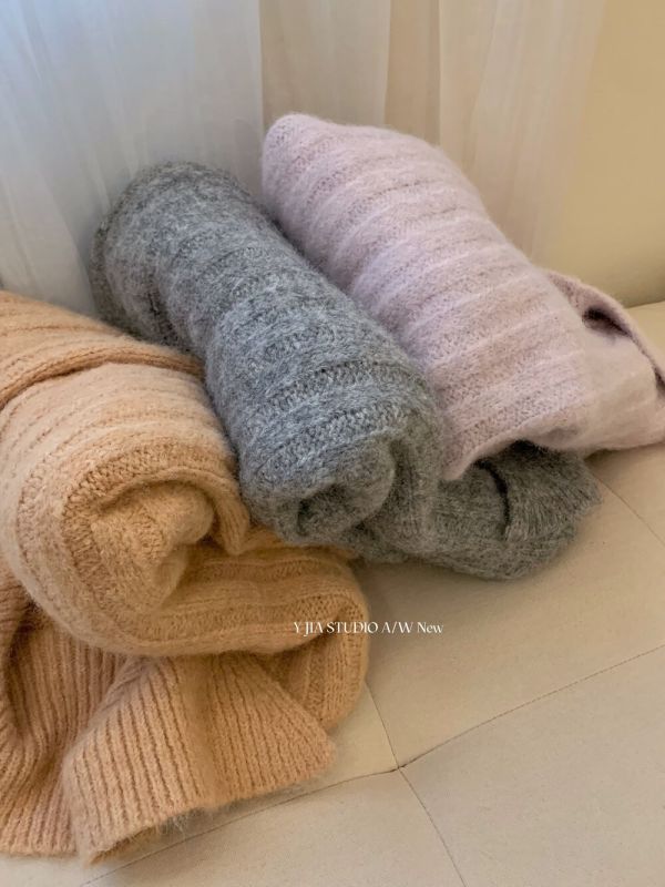 韓系慵懶風翻領針織毛衣+高腰休閒短褲-3色 韓系慵懶風翻領針織毛衣+高腰休閒短褲-3色