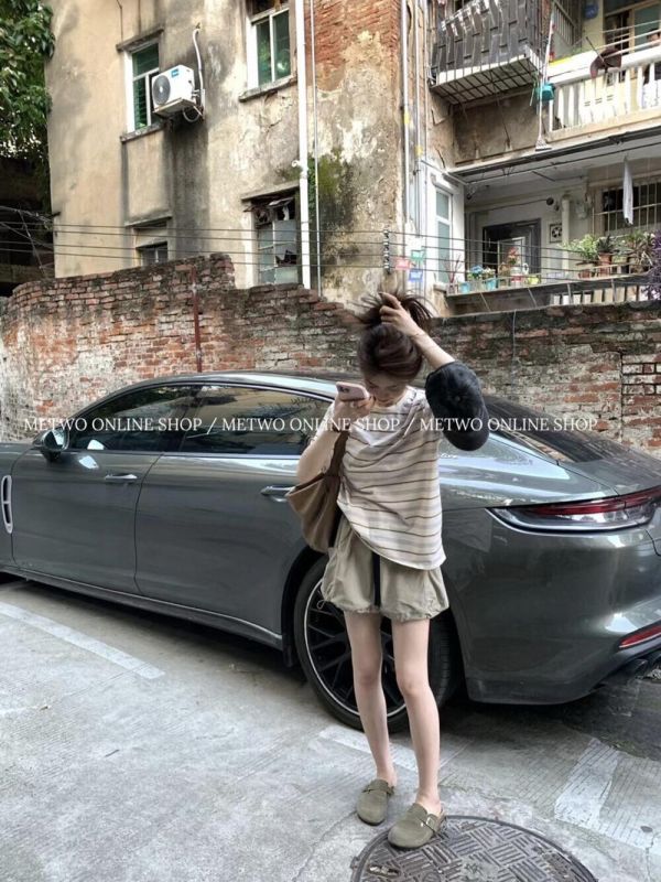 休閒復古條紋寬鬆舒適T 休閒復古條紋寬鬆舒適T