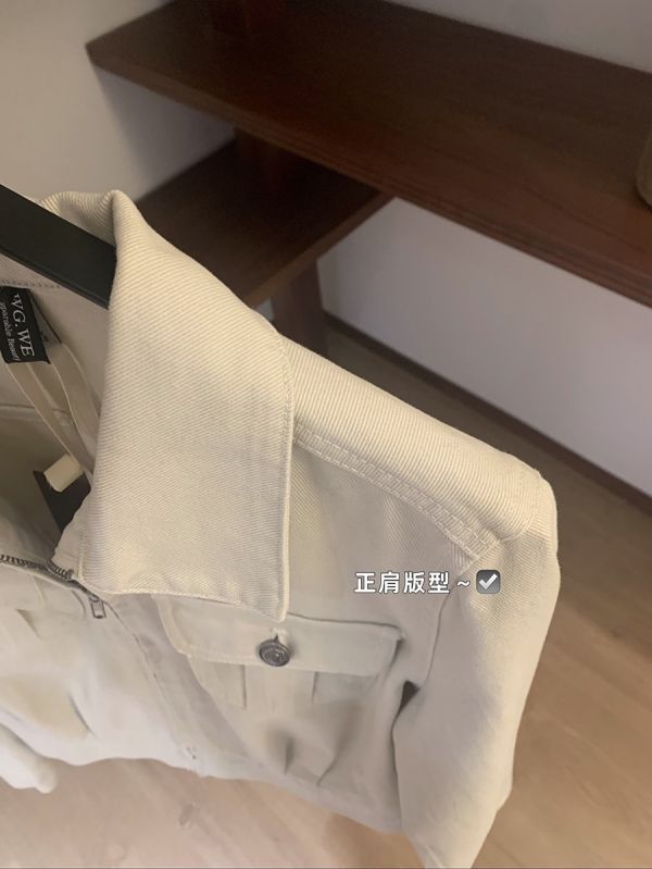 美式復古斜紋修身口袋拉鏈工裝外套 美式復古斜紋修身口袋拉鏈工裝外套