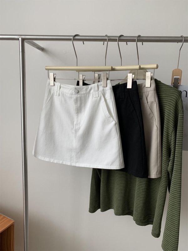 氣質天絲棉 防走光顯瘦超好搭短裙-3色 氣質天絲棉 防走光顯瘦超好搭短裙-3色