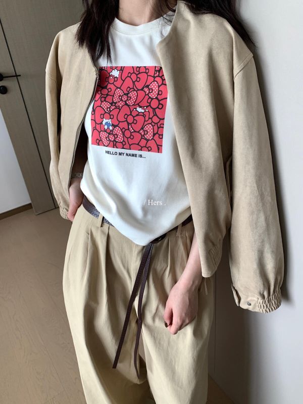 韓系簡約貓咪印花正肩圓領T-3色 韓系簡約貓咪印花正肩圓領T-3色