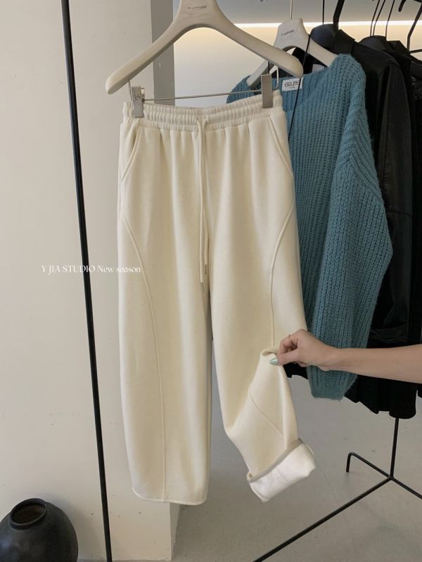 加絨加厚寬鬆彎刀休閒褲-2色 加絨加厚寬鬆彎刀休閒褲-2色