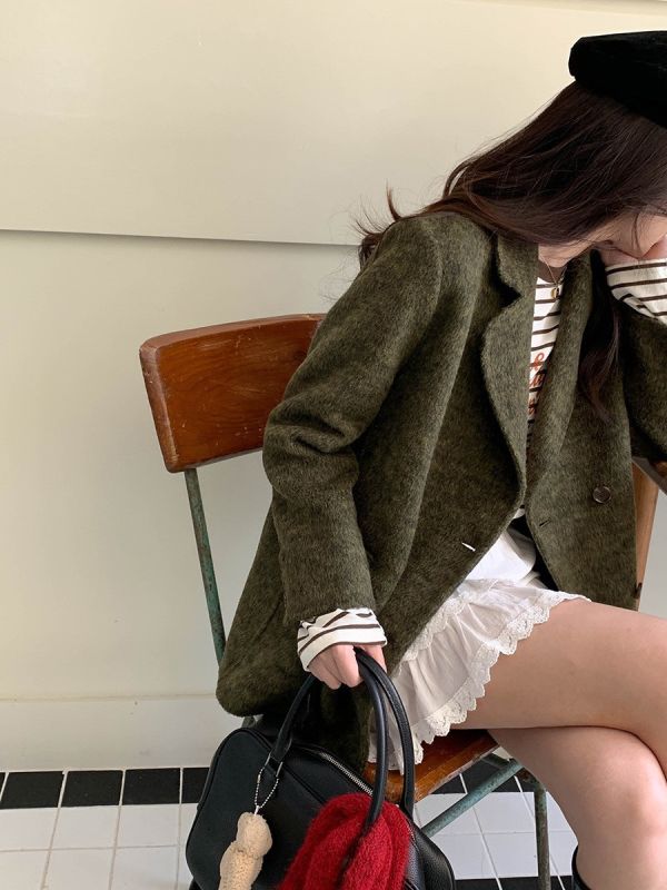 穿上氣質上升 質感羊毛雙面呢西裝外套-4色 穿上氣質上升 質感羊毛雙面呢西裝外套-4色