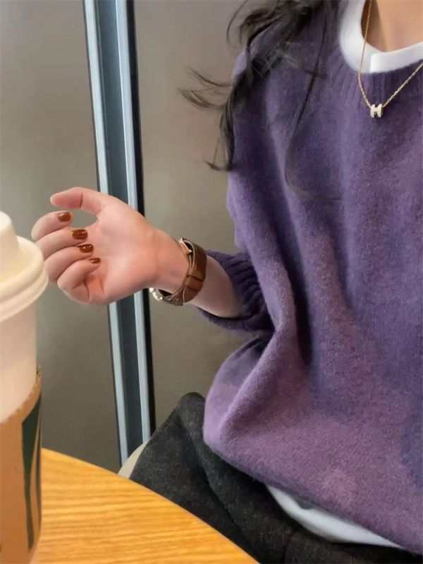 無縫一體純色羊毛保暖針織上衣-2色 無縫一體純色羊毛保暖針織上衣-2色