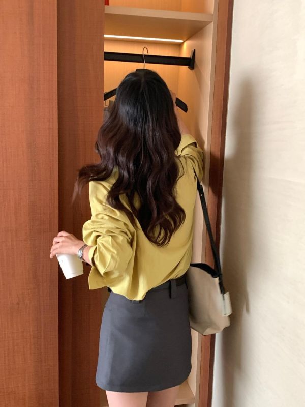 鬆弛感寬鬆翻領百搭襯衫-6色 鬆弛感寬鬆翻領百搭襯衫-6色