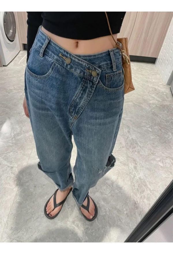 造型雙扣割破男友褲 造型雙扣割破男友褲