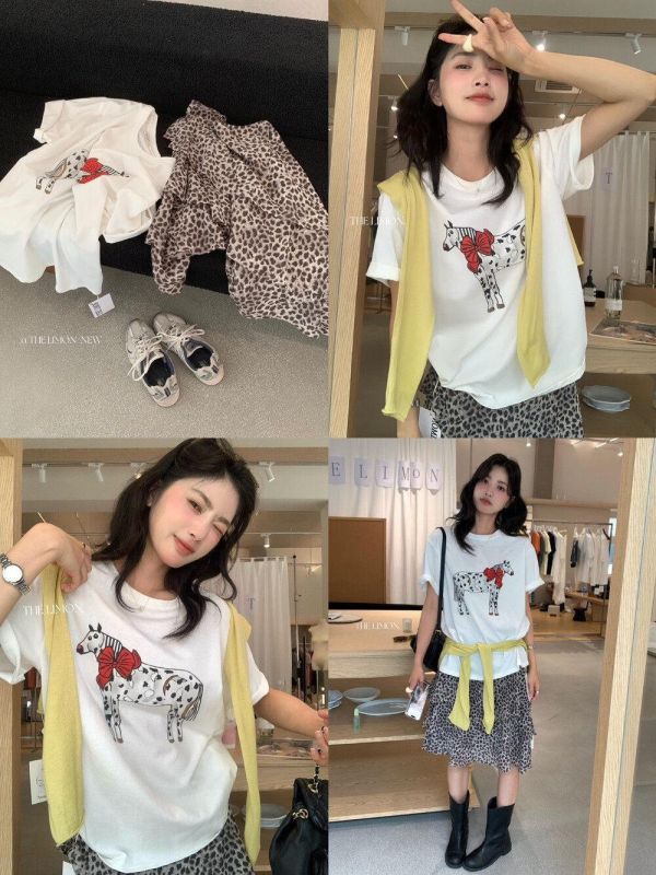 抽象手繪T斑馬抽象感舒適上衣 抽象手繪T斑馬抽象感舒適上衣