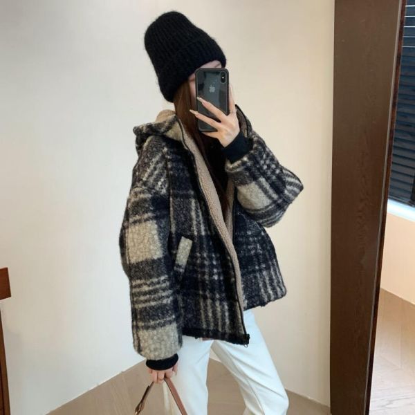 兩面穿 厚實保暖蓬鬆寬鬆羊捲毛落肩袖外套 兩面穿 厚實保暖蓬鬆寬鬆羊捲毛落肩袖外套