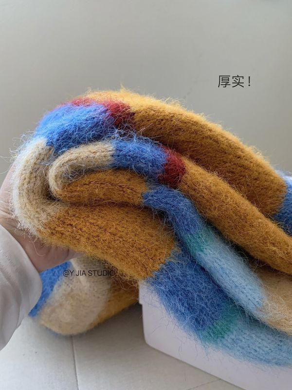 韓系多巴胺條紋撞色保暖毛衣 韓系多巴胺條紋撞色保暖毛衣