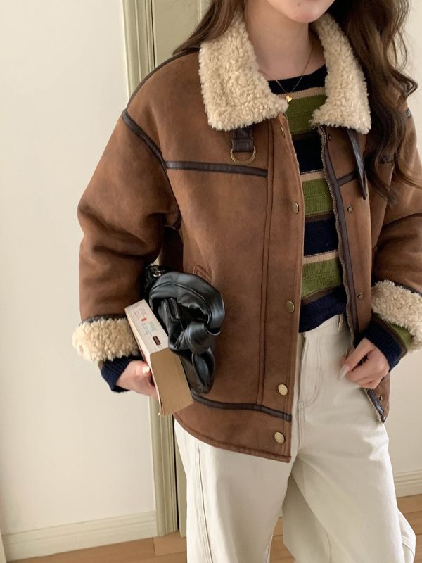 治癒假期 韓系慵懶撞色條紋寬鬆毛衣-2色 治癒假期 韓系慵懶撞色條紋寬鬆毛衣-2色