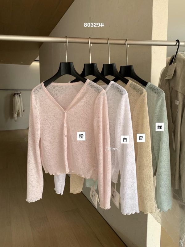 法式溫柔風微透減齡氣質V領開衫-4色 法式溫柔風微透減齡氣質V領開衫-4色