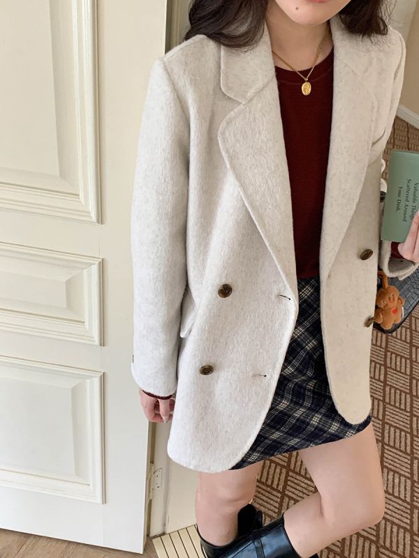 穿上氣質上升 質感羊毛雙面呢西裝外套-4色 穿上氣質上升 質感羊毛雙面呢西裝外套-4色