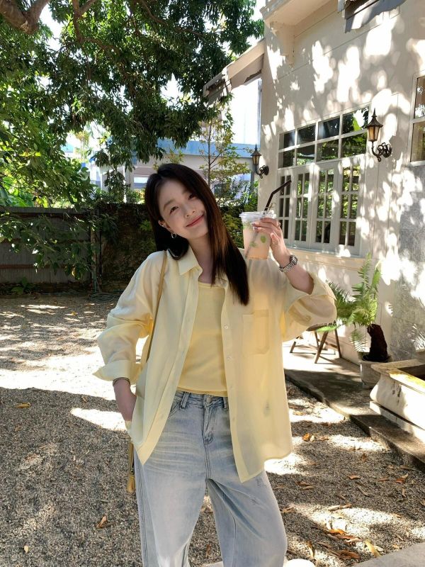 韓系簡約多巴胺基礎寬鬆襯衫上衣-10色 韓系簡約多巴胺基礎寬鬆襯衫上衣-10色