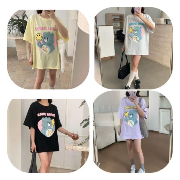 可愛立體毛毛小熊寬鬆T恤-4色 可愛立體毛毛小熊寬鬆T恤-4色