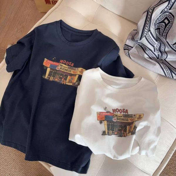 美式復古印花休閒寬鬆上衣-2色 美式復古印花休閒寬鬆上衣-2色