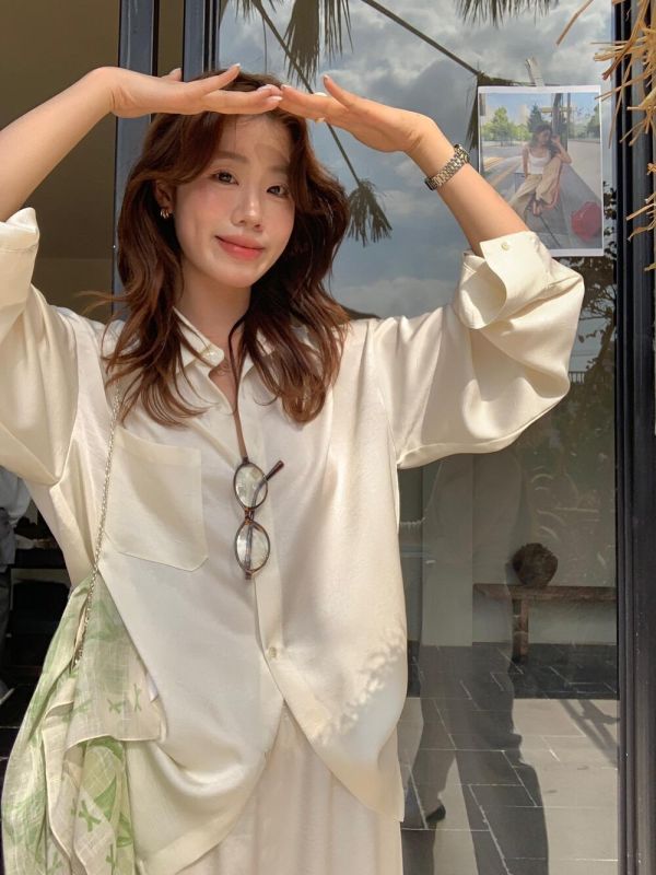 天絲～肌理感簡約慵懶風質感襯衫上衣-4色 天絲～肌理感簡約慵懶風質感襯衫上衣-4色