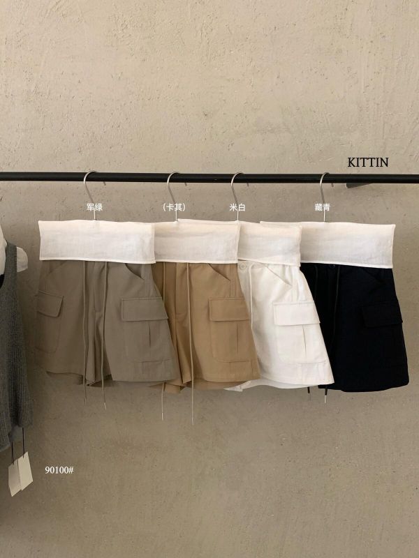 夏季高腰抽繩工裝休閒褲-4色 夏季高腰抽繩工裝休閒褲-4色