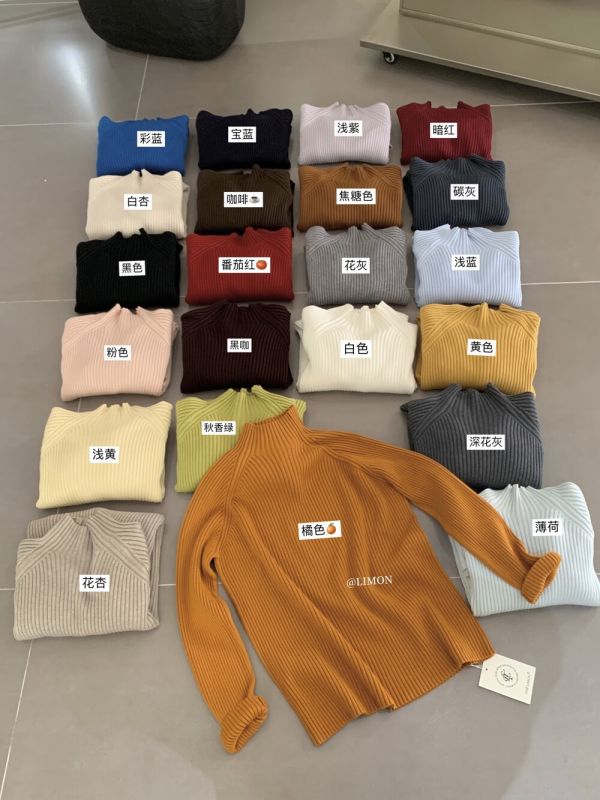 超多色～氣質百搭坑條顯瘦半高領針織 超多色～氣質百搭坑條顯瘦半高領針織