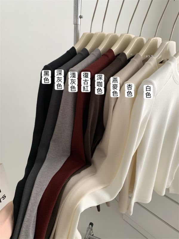 柔糯親膚好穿設計感正肩保暖打底上衣-8色 柔糯親膚好穿設計感正肩保暖打底上衣-8色