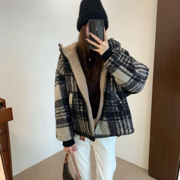 兩面穿 厚實保暖蓬鬆寬鬆羊捲毛落肩袖外套 兩面穿 厚實保暖蓬鬆寬鬆羊捲毛落肩袖外套