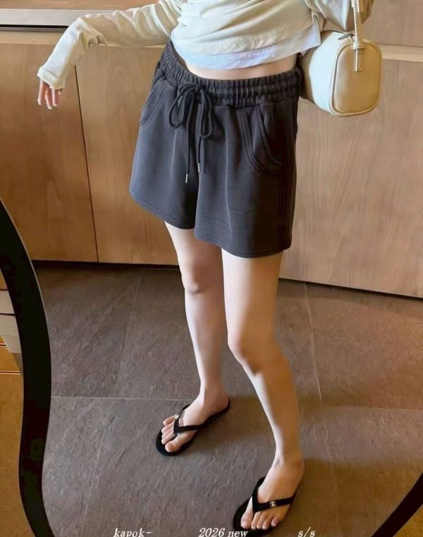 水洗抽繩休閒短褲 水洗抽繩休閒短褲