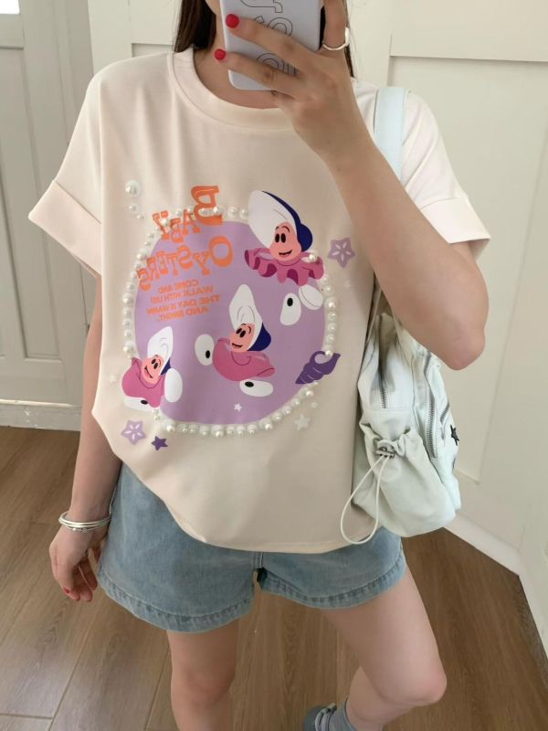 可愛牡蠣寶寶珍珠上衣-5色 可愛牡蠣寶寶珍珠上衣-5色