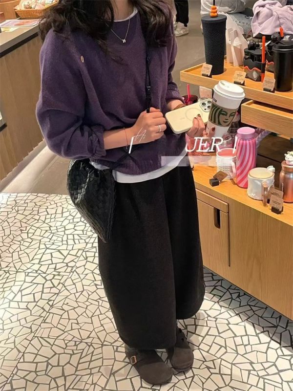 無縫一體純色羊毛保暖針織上衣-2色 無縫一體純色羊毛保暖針織上衣-2色