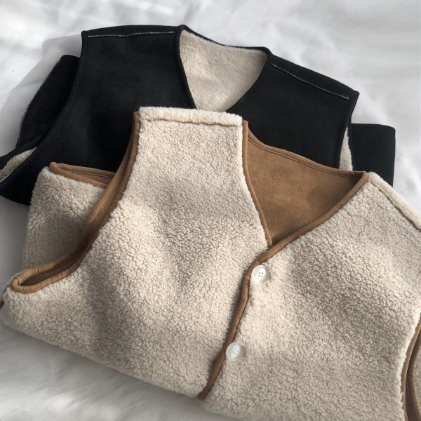 雙面穿!羊羔毛麂皮絨一體加絨百搭背心-2色 雙面穿!羊羔毛麂皮絨一體加絨百搭背心-2色