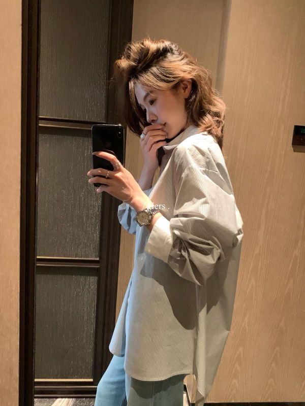 日常簡約高知細條紋口袋襯衫上衣-3色 日常簡約高知細條紋口袋襯衫上衣-3色