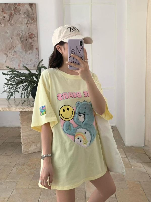 可愛立體毛毛小熊寬鬆T恤-4色 可愛立體毛毛小熊寬鬆T恤-4色