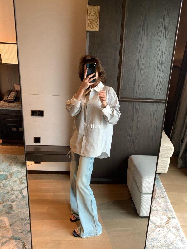 日常簡約高知細條紋口袋襯衫上衣-3色 日常簡約高知細條紋口袋襯衫上衣-3色