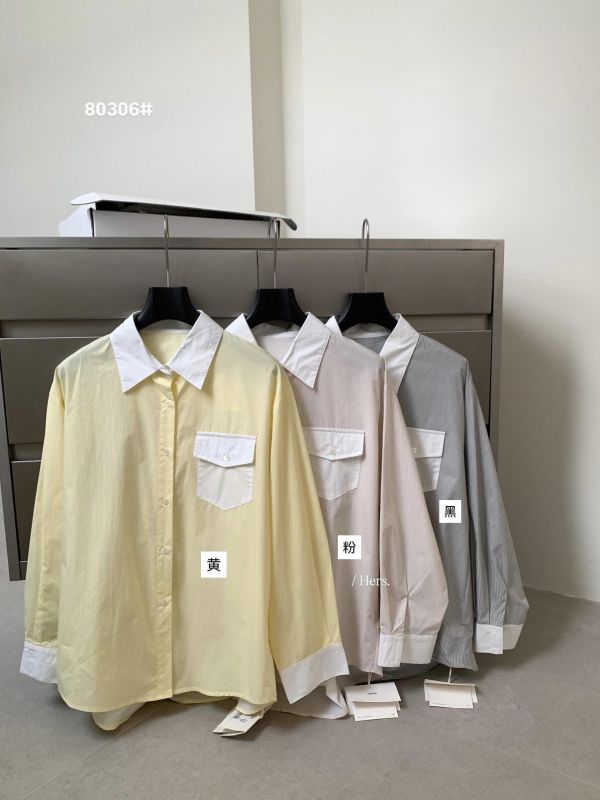 日常簡約高知細條紋口袋襯衫上衣-3色 日常簡約高知細條紋口袋襯衫上衣-3色