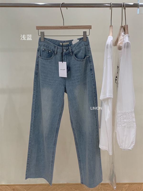 慵懶高腰顯瘦直筒休閒牛仔褲 慵懶高腰顯瘦直筒休閒牛仔褲