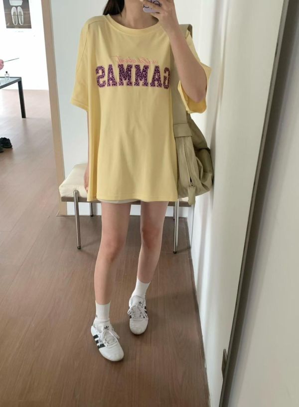 豹紋貼布長版T恤-4色 豹紋貼布長版T恤-4色