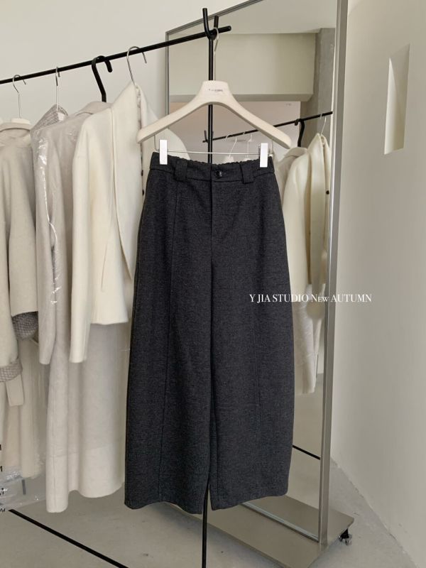 百搭鬆弛感高腰顯瘦九分褲毛呢褲 百搭鬆弛感高腰顯瘦九分褲毛呢褲