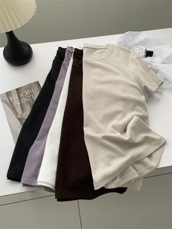 顯白香芋紫～垂感竹節棉純色T-5色 顯白香芋紫～垂感竹節棉純色T-5色