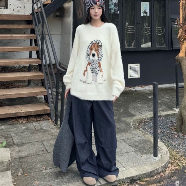 水貂毛軟柔柔小狗針織毛衣 水貂毛軟柔柔小狗針織毛衣