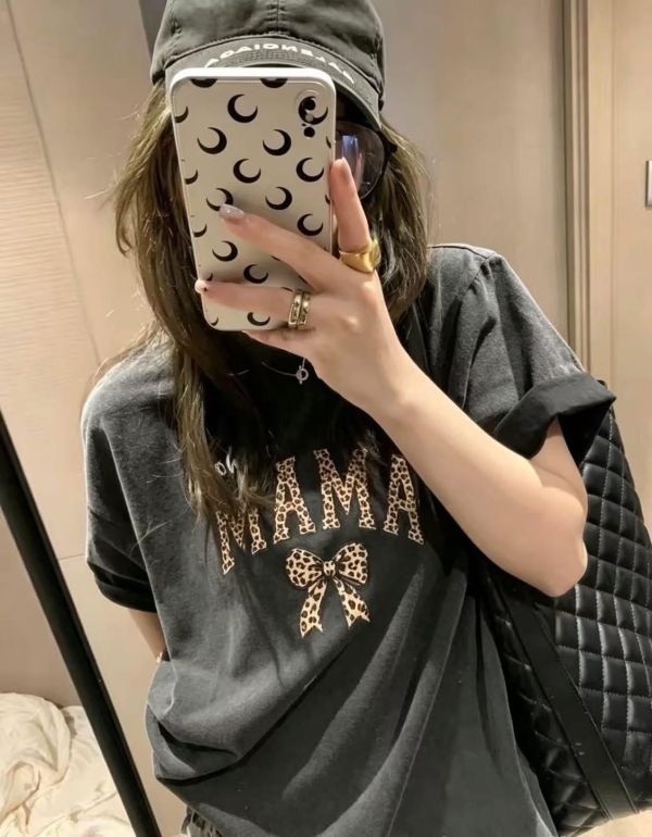 水洗灰豹紋字母tee 水洗灰豹紋字母tee