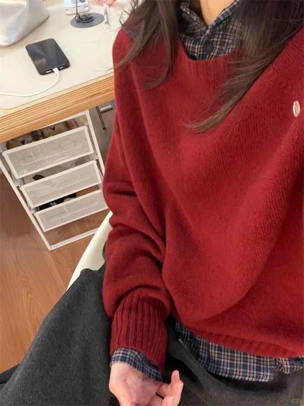 無縫一體純色羊毛保暖針織上衣-2色 無縫一體純色羊毛保暖針織上衣-2色