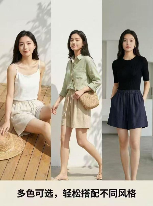 極簡老錢風 肌理感透氣不挑人穿寬鬆短褲-4色 極簡老錢風 肌理感透氣不挑人穿寬鬆短褲-4色