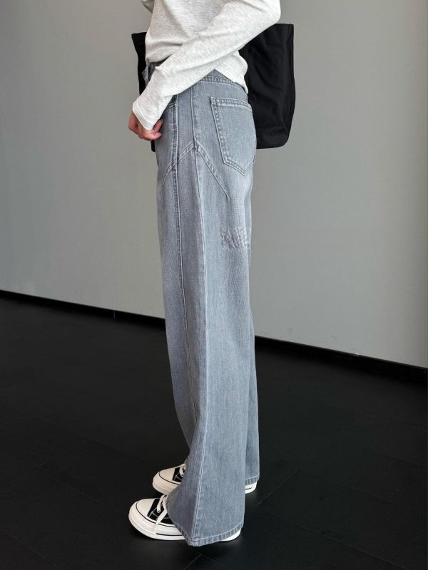 夏季薄款立體剪裁萊賽爾+棉氣質顯瘦高腰牛仔褲-2色 夏季薄款立體剪裁萊賽爾+棉氣質顯瘦高腰牛仔褲-2色