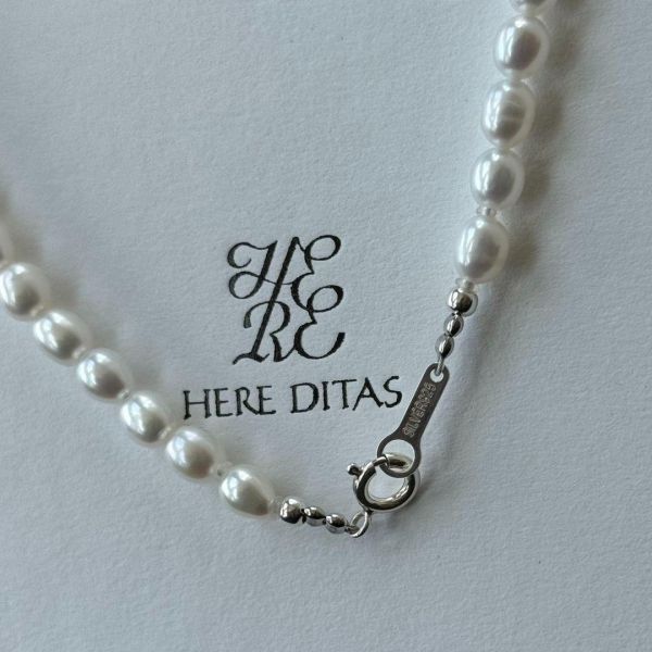 HERE DITAS PEARL NECKLACE 銀色細鍊(部分現貨) 
