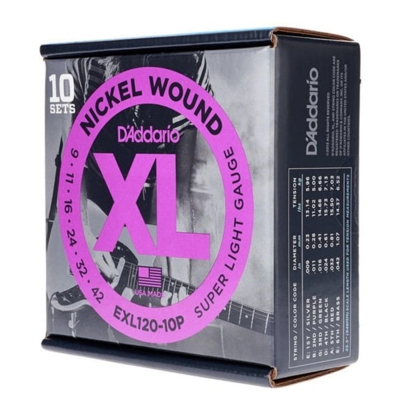 Daddario Exl120-10P 一組10套 頂級電吉他弦 (09-42)【/進口電吉他弦/美國製/Daddario】 