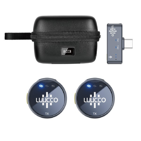 LUUCCO AirWave K2 無線磁吸領夾麥克風A.W. K2(C) 手機麥克風 TypeC AWK2C 贈原廠手持採訪棒 TypeC AWK2C 贈原廠手持採訪棒