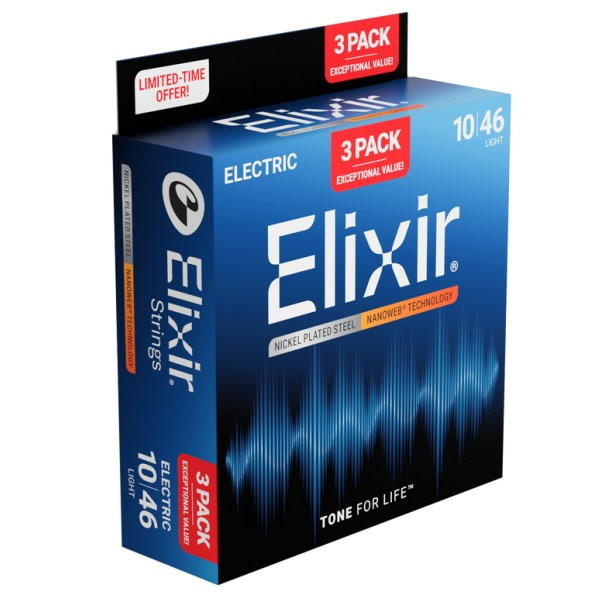 Elixir 16567 Nanoweb 電吉他弦 Light 10-46 3包入 Light 10-46 3包入