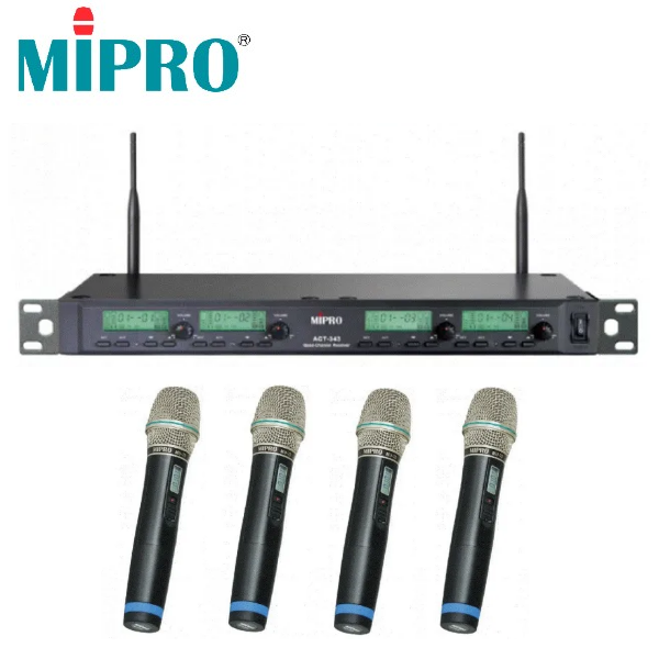 MIPRO ACT-343 附4支無線麥克風 / 類比1U窄頻四頻道接收機 台灣公司貨 MIPRO ACT-343 附4支無線麥克風 / 類比1U窄頻四頻道接收機 台灣公司貨