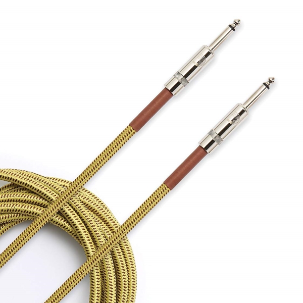 Daddario PW-BG-20TW 20呎 雙直頭 樂器用 編織材質 導線 6公尺【吉他/貝斯/電子琴/6.3mm 電子樂器/皆適用】 