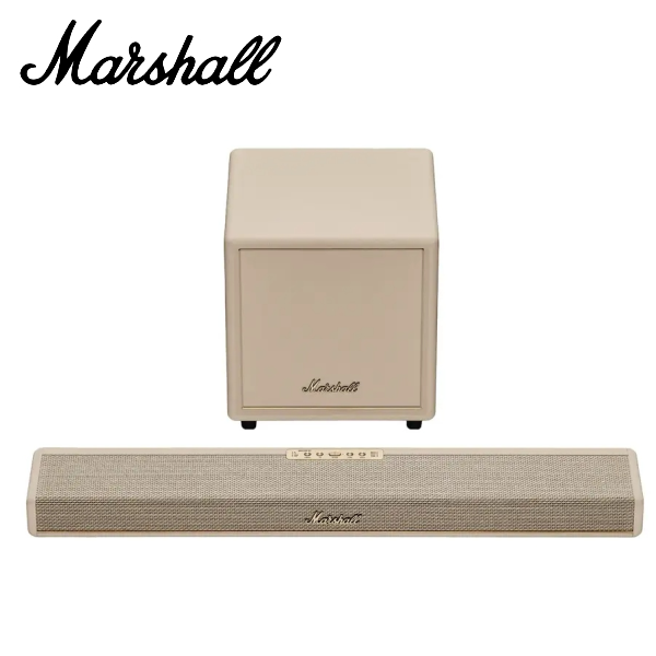 Marshall 無線家庭劇院 Soundbar 奶油白 / 聲霸 + 重低音組 Heston 60+Heston Sub 200 台灣公司貨保固 Marshall 無線家庭劇院 Soundbar 奶油白 / 聲霸 + 重低音組 Heston 60+Heston Sub 200 台灣公司貨保固