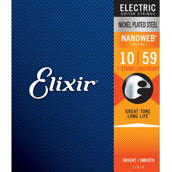 Elixir Nanoweb 七弦電吉他弦 弦徑10-59 型號12074 7弦電吉他弦 Elixir Nanoweb,七弦電吉他弦,弦徑10-59,型號12074